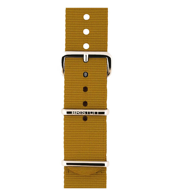 Type Nato Mustard Bracelet with Yellow Gold Buckle Briston