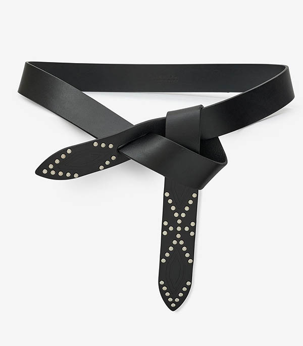 Black and Silver Leather Lecce Belt Isabel Marant