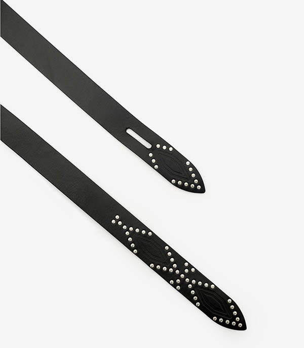 Black and Silver Leather Lecce Belt Isabel Marant