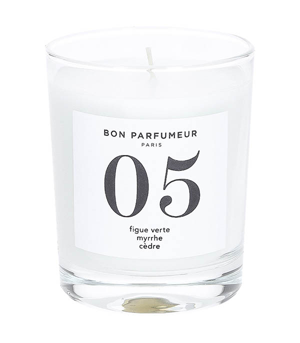 05 Green Fig, Myrrh and Cedar scented candle Bon Parfumeur