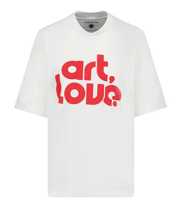 Tee-shirt Art & Love Mock Blanc Thinking Mu