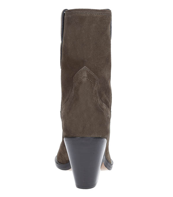 Isabel Marant Velvet Calf Leyane Khaki Boots