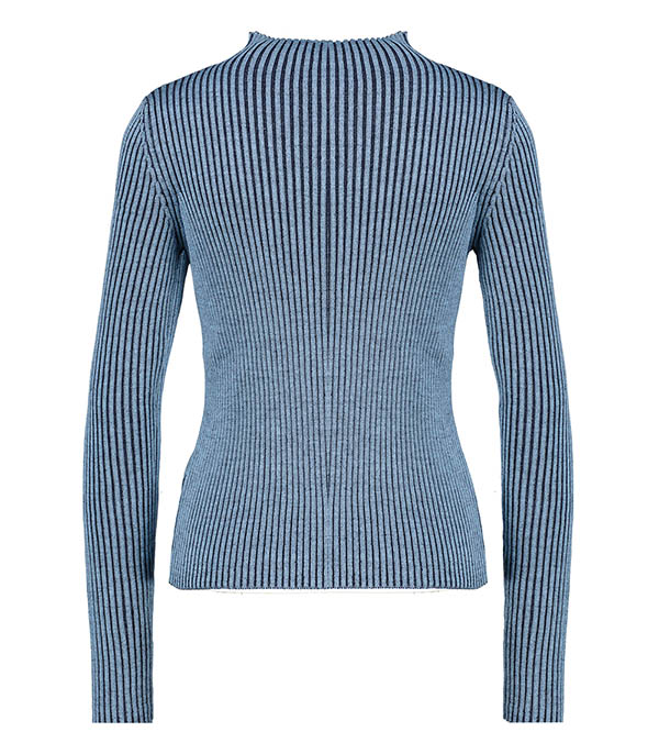 Lupetto Vanise Blue ribbed sweater Roberto Collina