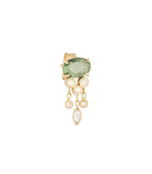 Green Sapphire & Diamond Medusa Earring Céline Daoust