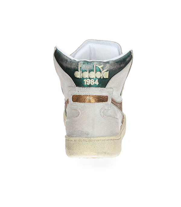 Sneakers MI Metal Pigskin Oyster White Hi-Tops Diadora