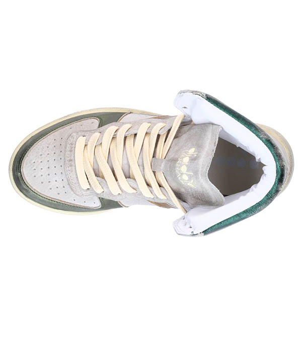 Sneakers MI Metal Pigskin Oyster White Hi-Tops Diadora