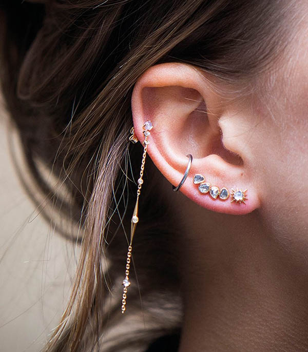 Sun Moonstone earrings Céline Daoust