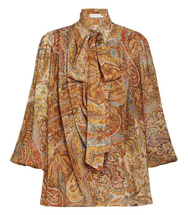 Sensory Billow Paisley Gold Print blouse Zimmermann