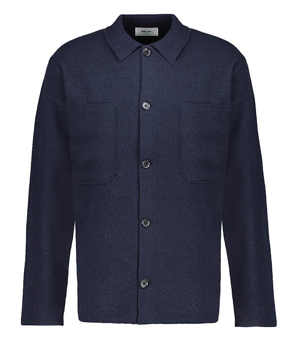 Jonas Navy Blue Wool Overshirt NN07