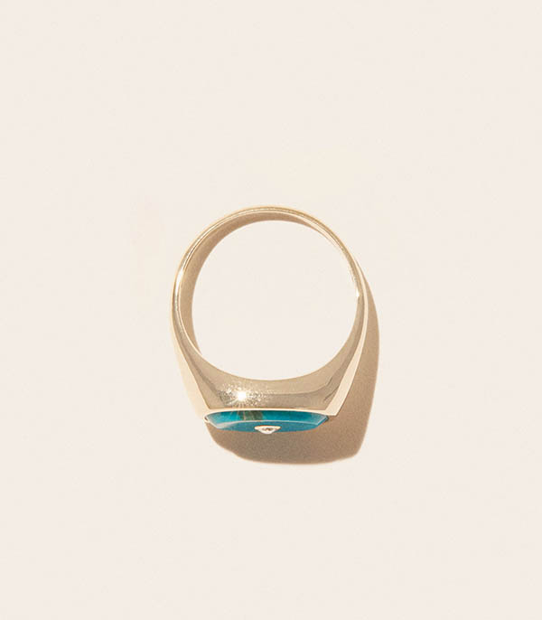 Orso Turquoise Chevalière Ring Pascale Monvoisin
