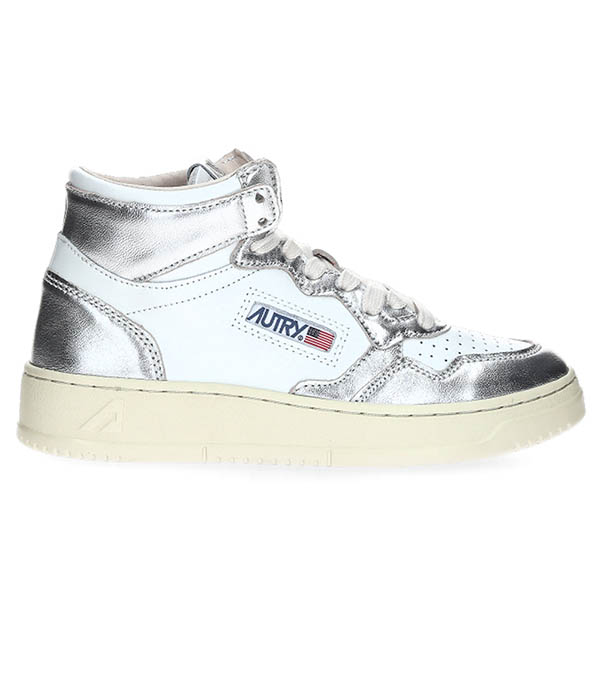 Sneakers Medalist Mid White and Silver Autry