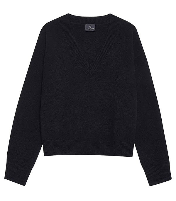 Lee V-Neck Sweater Black Anine Bing