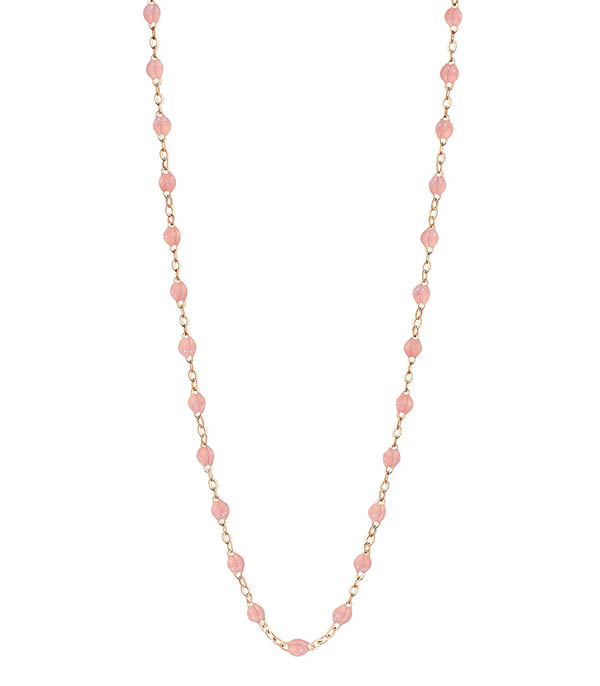 Rose gold and resin beads necklace 42 cm Gigi Clozeau