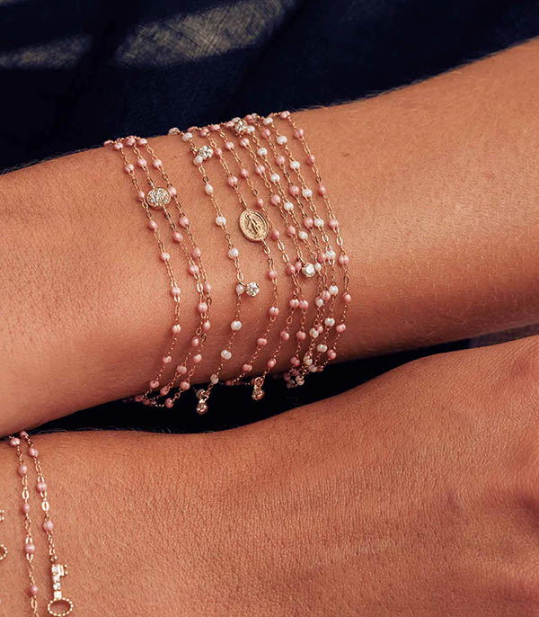 Rose gold bracelet with resin beads Gigi Clozeau