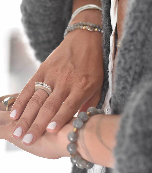 Pebble Enamel Pail Silver Ring Lsonge