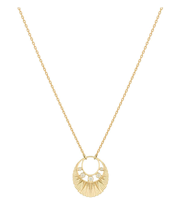 Five Diamond Crescent Moon Necklace Céline Daoust