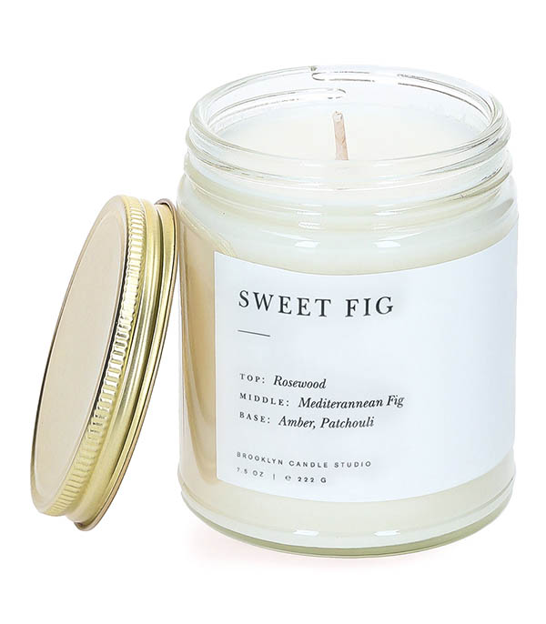 Minimalist Sweet Fig scented plant candle Brooklyn Candle Studio