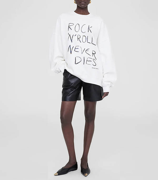 Miles Rock N Roll Ivory Sweatshirt Anine Bing