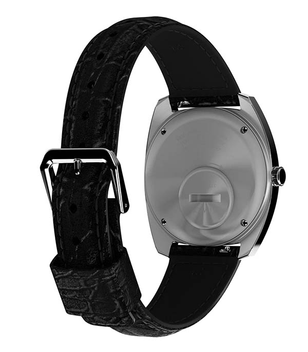 Q Dress 1978 black crocodile strap watch Timex