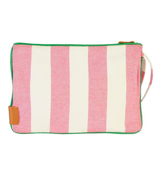 Gazania Pink Happy striped clutch bag Mira Mikati