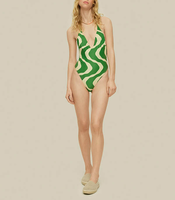 1-piece swimsuit Rippling lido Green OAS