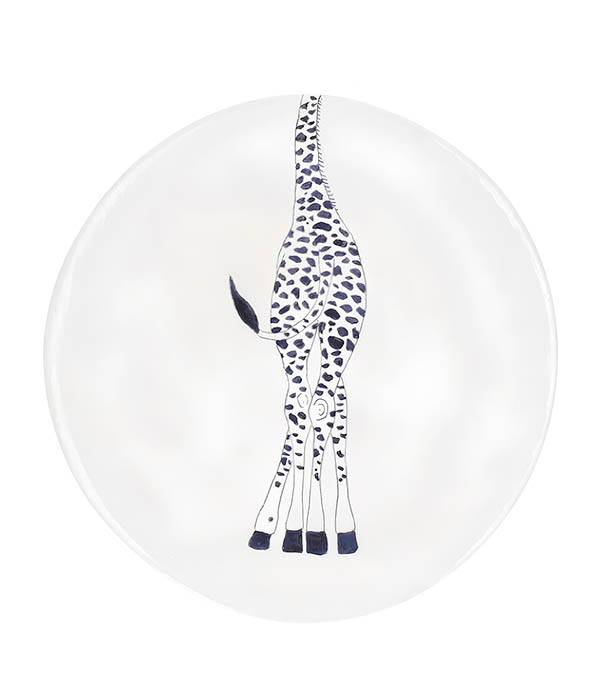 Giraffe Back Dessert Plate Three Seven