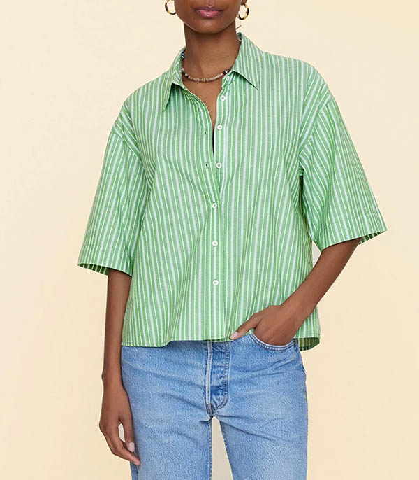 Gracie Matcha Stripe shirt Xirena