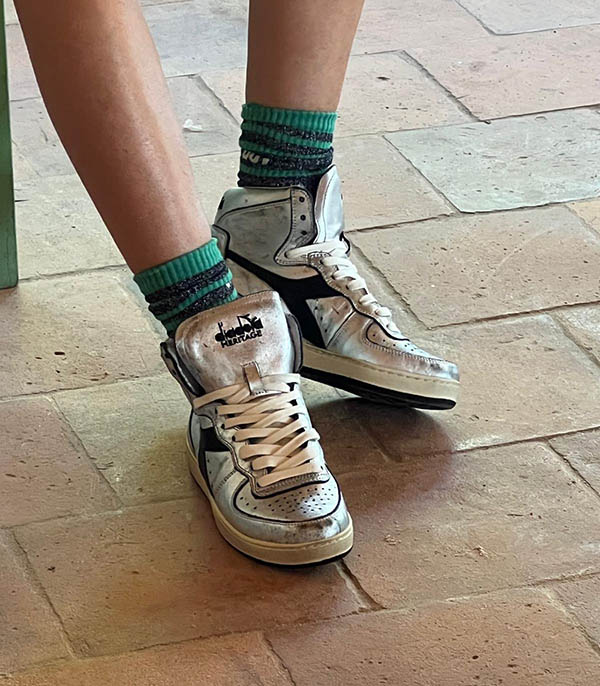 Baskets MI Silver Used Argento/Nero Diadora