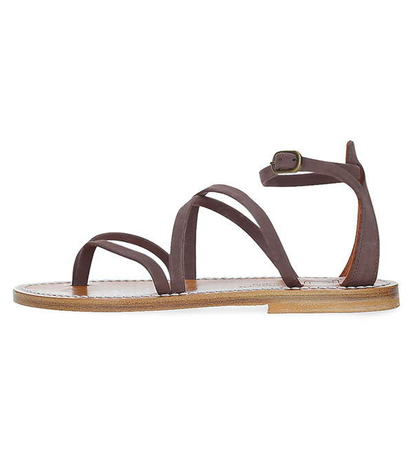 Sandals Epicure Leather Nubuck Ebony K.Jacques