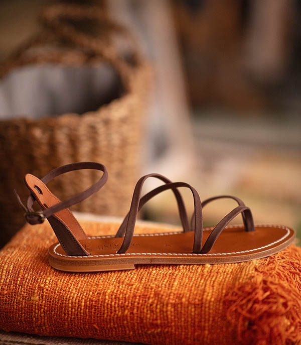 Sandals Epicure Leather Nubuck Ebony K.Jacques