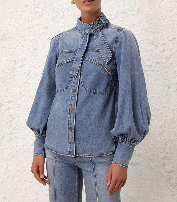 Poseidon Blue Denim Shirt Zimmermann