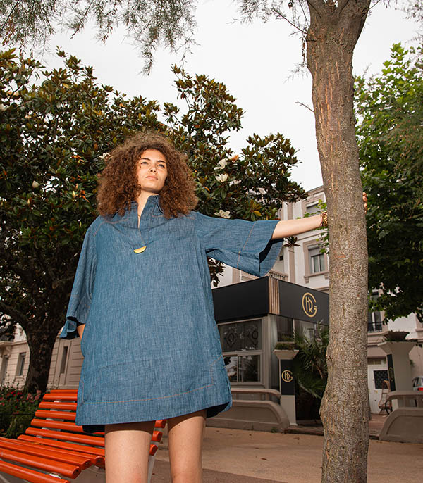 Dress Denim Railway Blue Zimmermann