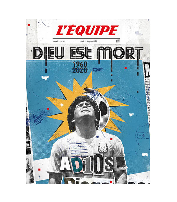 Affiche l'Équipe Maradona 30 x 40 cm Plakat