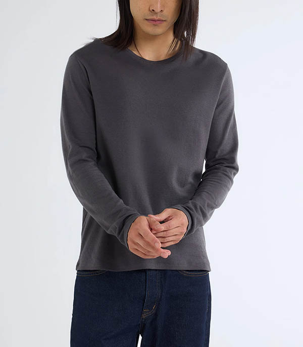 Men's long-sleeved round-neck T-shirt Crépuscule Majestic Filatures