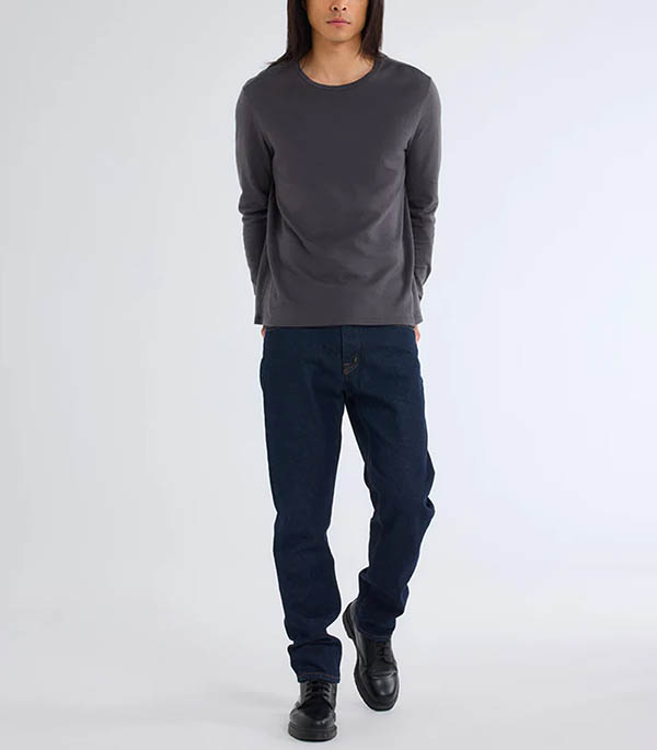 Men's long-sleeved round-neck T-shirt Crépuscule Majestic Filatures