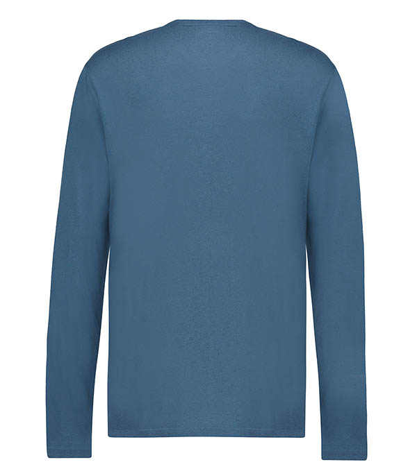 Men's long-sleeved cotton and cashmere tee-shirt in ink Majestic Filatures