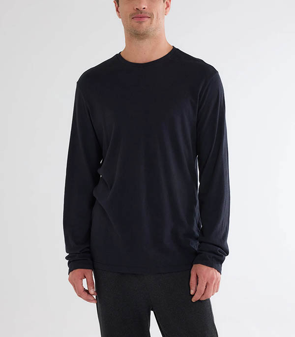 Men's black cotton and cashmere T-shirt Majestic Filatures