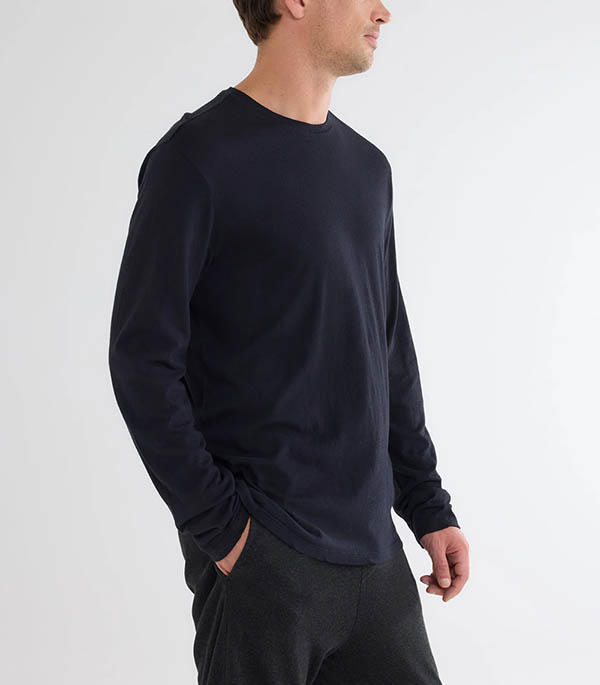 Men's black cotton and cashmere T-shirt Majestic Filatures