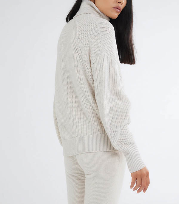 Milk Roll Neck Sweater Majestic Filatures