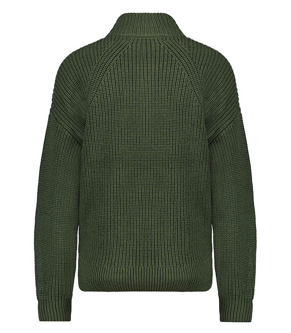 Khaki Camper Collar Sweater Majestic Filatures