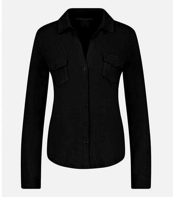 Anna Long Sleeve Shirt Black Majestic Filatures