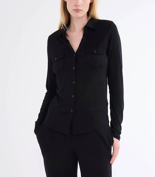 Chemise Anna Manches Longues Noir Majestic Filatures