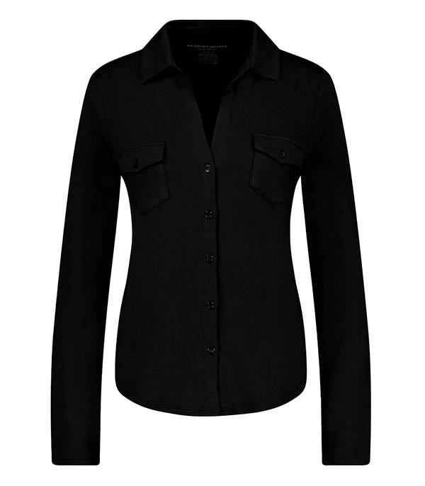 Chemise Anna Manches Longues Noir Majestic Filatures