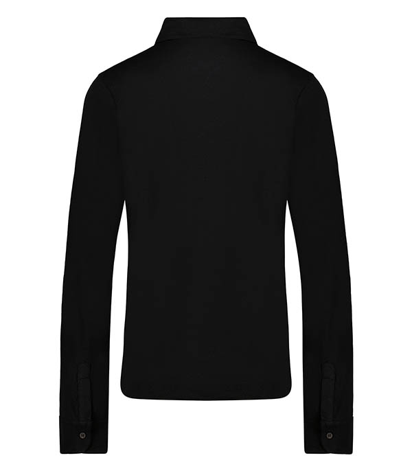 Black Cotton Long Sleeve Shirt Majestic Filatures