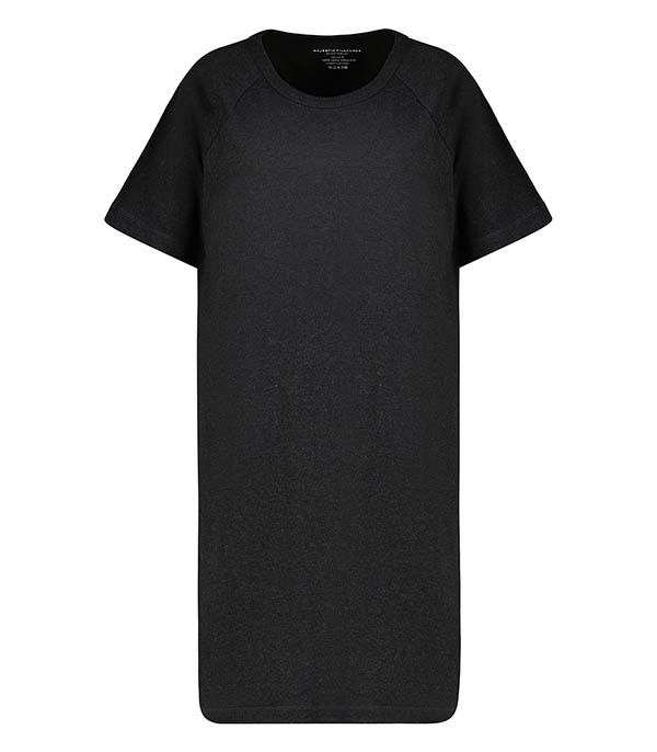 Dress Tee-shirt Round neck Black mottled Majestic Filatures