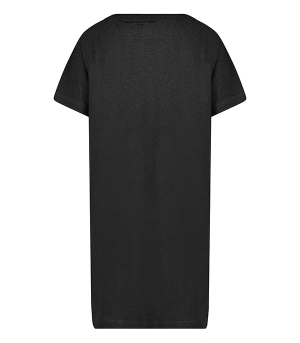 Dress Tee-shirt Round neck Black mottled Majestic Filatures