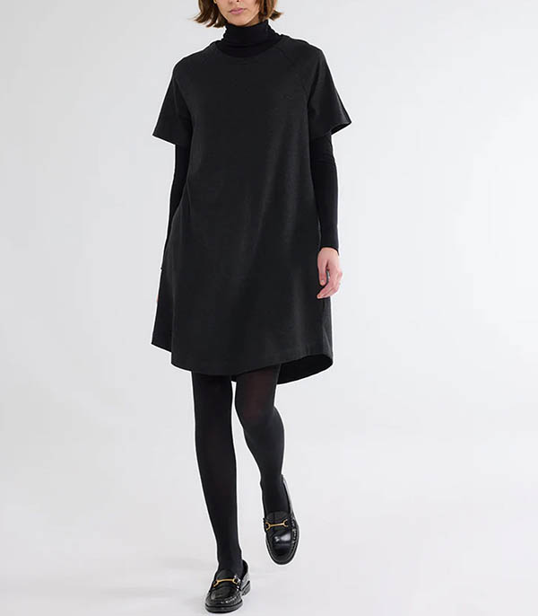 Dress Tee-shirt Round neck Black mottled Majestic Filatures