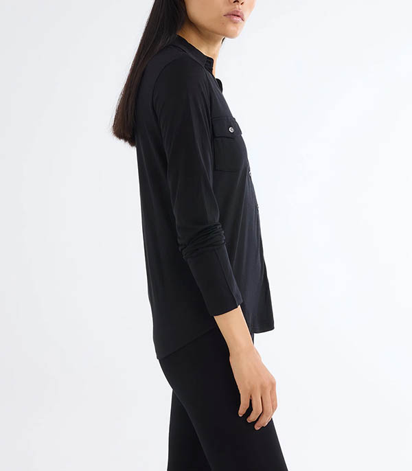 Black long-sleeved shirt Majestic Filatures