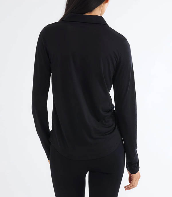 Black long-sleeved shirt Majestic Filatures