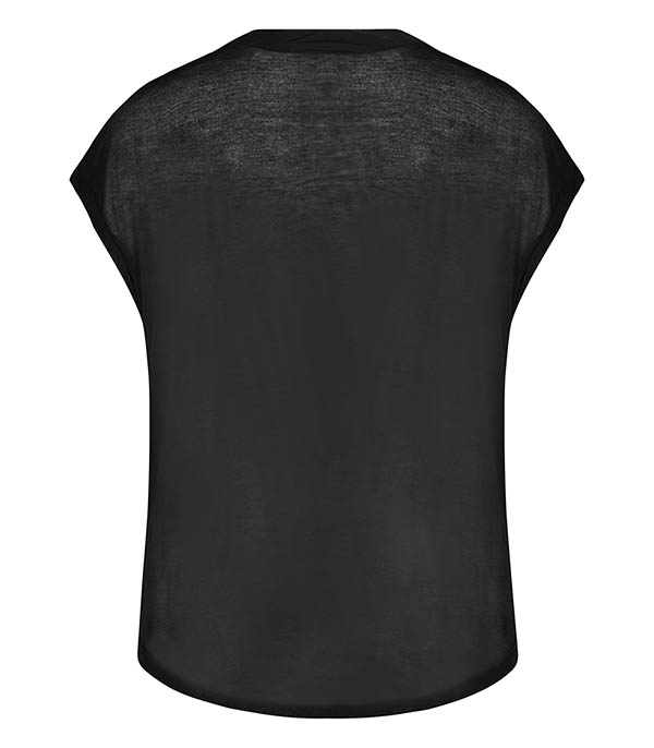 Round Neck Sleeveless Tee Black Majestic Filatures